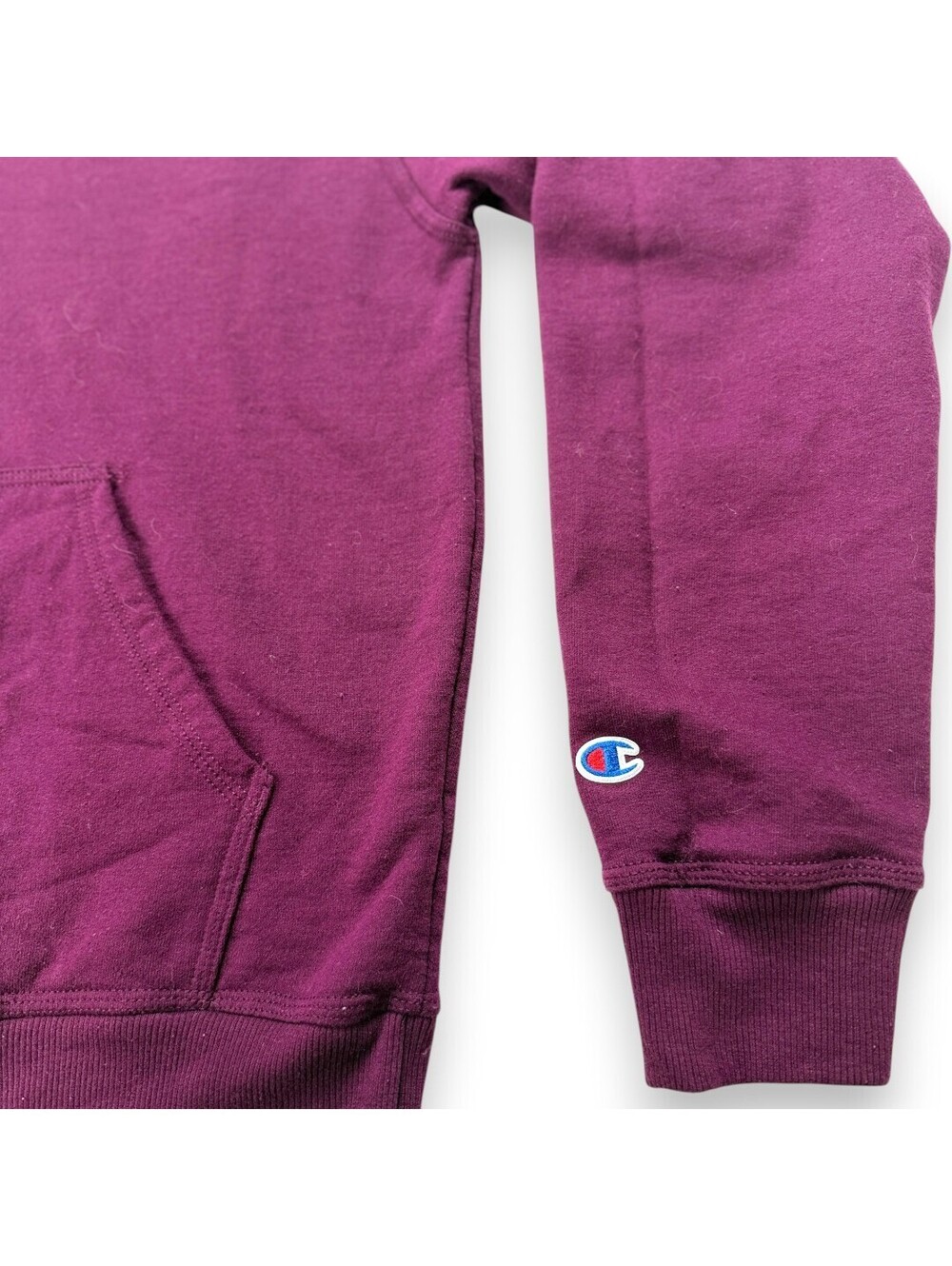๐ Hoodie Mens Medium Purple Maroon Pullover Sweatshirt Cozy Classic Champion - Picture 2 of 8